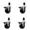 Service Caster 4'' Phenolic Swivel 1-1/2'' Expanding Stem Caster Set with Brake, 4PK SCC-EX20S414-PHS-PLB-112-4 - alternate 1